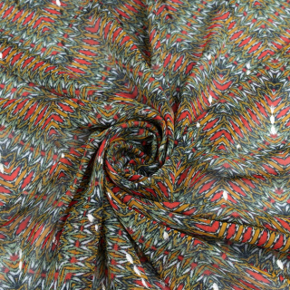 Stoff Chiffon honigfarben glatt Zickzackmuster 0,5m