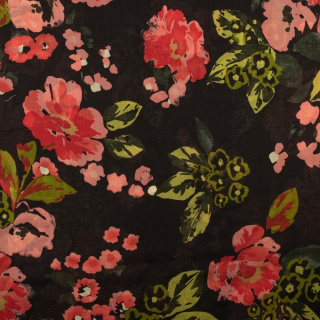 Stoff für Kleider rote Blumen 0,5m