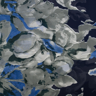 Stoff Chiffon Marineblau glatt Blumen 0,5m