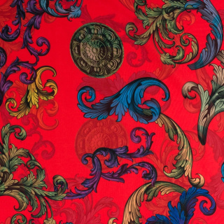 Stoff Chiffon rot glatt italienisches Muster 0,5m