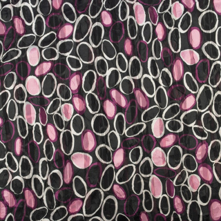 Chiffonstoff rosa glatt Streifen Punkte Muster 0,5m