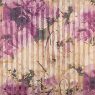 Chiffonstoff beige mit goldenen Faden Streifen 0,5m