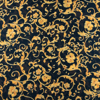 Stoff Chiffon schwarz glatt italienisches Muster 0,5m