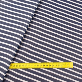 Chiffonstoff Marineblau glatt Streifen Muster 0,5m