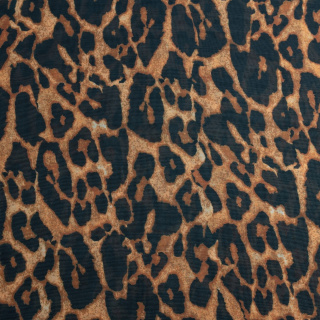 Stoff Chiffon braun glatt Leopardenmuster 0,5m