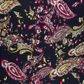Viskose-Stoff Marineblau Paisley 100% Viskose 0,5m