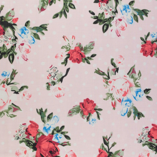 Viskose Stoff Blumen Punkte 100% Viskose 0,5m