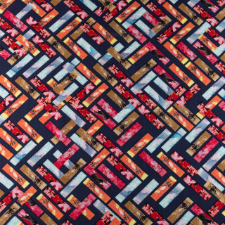 Viskosestoff geometrisches Muster 100% Viskose 0,5m