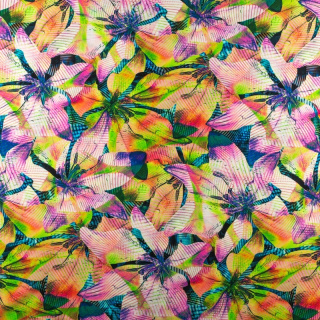 Stoff Viskose rosa Blumenmuster 100% Viskose 0,5m