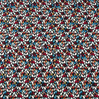 Kreppstoff Viskose schwarz Blumenmuster 0,5m