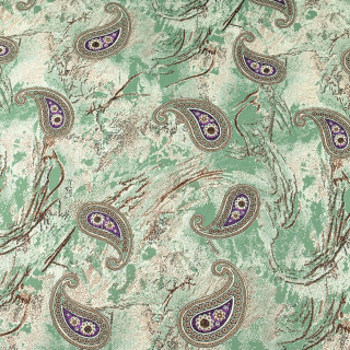 Viskosestoff grün Paisley-Muster 100% Viskose 0,5m