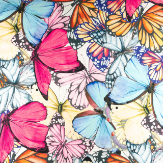 Viskose Twill Stoff glatt bunt Schmetterlingsmuster 0,5m