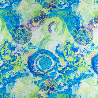 Stoff Viskose Twill grün glatt orientalisch 0,5m