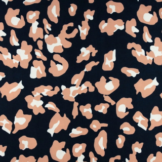 Stoff Viskose Twill Marineblau glatt Leopard 0,5m