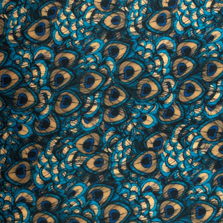 Stoff Viskose Twill glatt Pfauenfeder Muster 0,5m