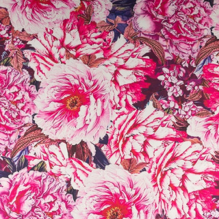 Stoff Viskose Twill rosa glatt Pfingstrose Muster 0,5m