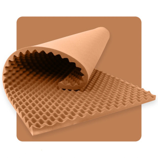 Akustikpaneel Schaum WELLE 200×100 cm 3 cm braun