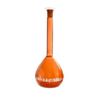 Messbecher Glas orange, 250 ml, Klasse A, geschliffene Verbindung 14/23, mit Zertifikat – GLASSCO