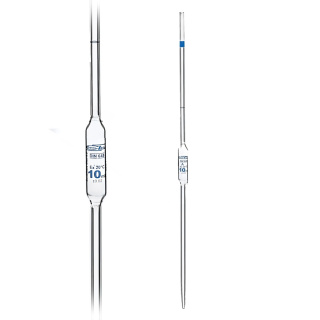 Einweg-Pipette, 25 ml, Klasse A, blaue Skala, mit Zertifikat – DIN ISO 648