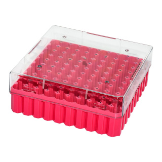 Kryobox zum Einfrieren, 100 Plätze, 1,5–2,0 ml, rosa – PC, -190 bis +121 °C, autoklavierbar