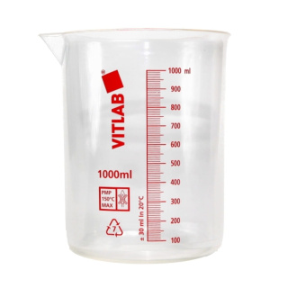 Kadička PMP 150 ml, červená stupnica - VITLAB