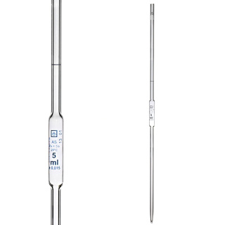 Einweg-Pipette, 20 ml, Klasse AS, blaue Skala, mit Zertifikat, ISO 648