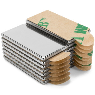 Neodýmové magnety samolepiace 20x10x1 mm, plátkové magnety N45 s lepiacou páskou 3M, 16 ks