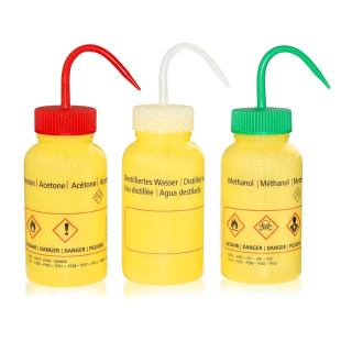 Düse mit Ethanol-Druck, 500 ml, gelb, breiter Hals GL50 – PE-LD, ADR