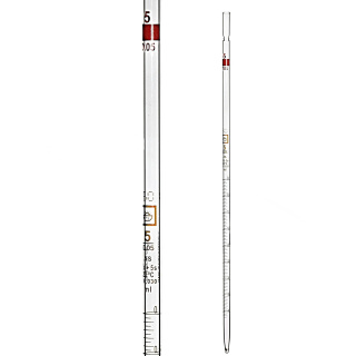 Mehrkanalpipette, 10 ml (0,1 ml), Klasse AS, braune Skala, mit Zertifikat