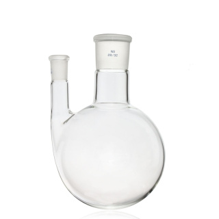 Doppelhalskolben mit rundem Boden, gerade Hälse, 250 ml, Schleifringe 29/32 und 14/23, Borosilikatglas (BORO 3.3)