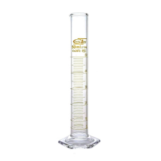 Messzylinder aus Glas, 2000 ml, Klasse B, braune Skala, sechseckige Glasbasis
