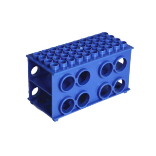 Falcon Reagenzglashalter, verstärkt, 8 Plätze – PP, blau, 200 × 120 × 95 mm