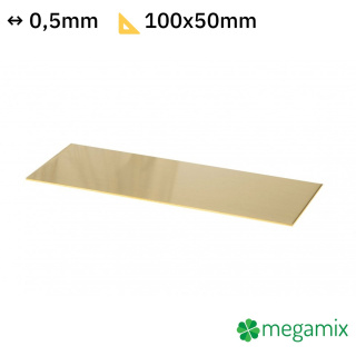 Messingblech 100x50x0,5 mm