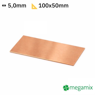 Kupferplatte 100x50x5,0 mm