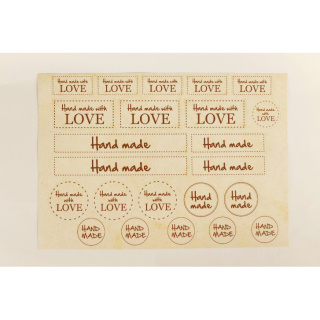 Aufkleber-Set HAND MADE WITH LOVE 23-tlg