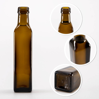 Glasflasche 5 Stück 250ml 21cm MARASCA oliv