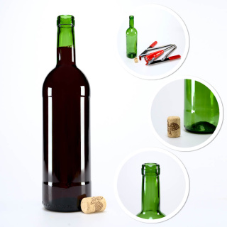 Glasweinflasche 750ml 29cm grün