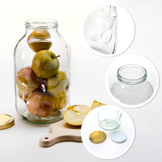 Glasgefäß 5000 ml 17 cm mit Deckel