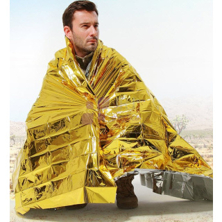 Thermalfolie 160x210cm gold zum Überleben Rettungsdecke