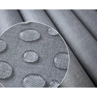 Wasserabweisender Stoff Leinenoptik hellgrau 160 cm 0,5 lfm 210g/m²
