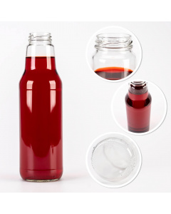 Glasflasche 750 ml 25 cm SOK mit Verschluss