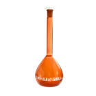 Messkolben aus Glas orange, 25 ml, Klasse A, geschliffene Verbindung 10/19, mit Zertifikat – GLASSCO