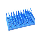 Reagenzglasständer Typ Igel, blau, 50 Plätze, Durchmesser 16 mm – PP, autoklavierbar