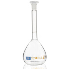 Messkolben Glas, 100 ml, Klasse A, braune Skala, geschliffener Anschluss 14/23, mit individuellem Zertifikat und QR-Code – GLASSCO