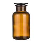 Sklenená fľaša s korkovou zátkou 1000 ml, široké hrdlo, oranžové sklo