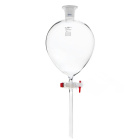 Birnenförmiger Verteiler mit PP-Verschluss, 250 ml, Schleifhülse 29/32, PTFE-Hahn, Borosilikatglas (BORO 3.3)