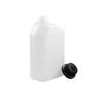 Fľaša HDPE 500 ml hranatá s čiernym uzáverom s poistkou – odolná nádoba na skladovanie kvapalín