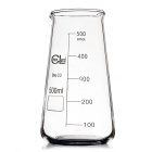 Flacher Becher vom Typ Philips mit Ausguss, 125 ml, Borosilikatglas (BORO 3.3), ISO 3819, DIN 12331