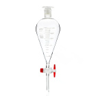 Kegelabscheide-Trichter Squibb mit Skala, 1000 ml, Schliff 24/29, PTFE-Hahn, Borosilikatglas (BORO 3.3)