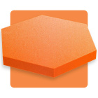 Akustikpaneel Sechseck orange 50x50 cm Dicke 5 cm Hexagon